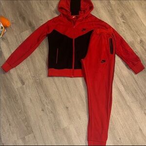 Nike Red and Black womens Hoodie Tracksuit